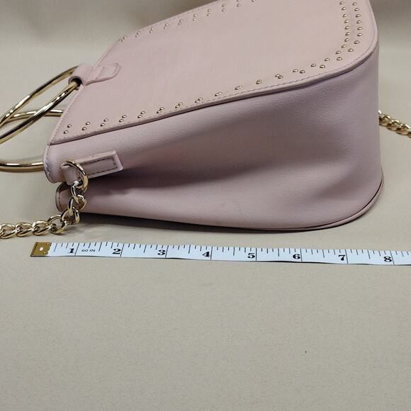 Elegant Studded Gold Light Baby Pink Chain Boho Chick Sheek Crossbody Bag Purse - Picture 11 of 16